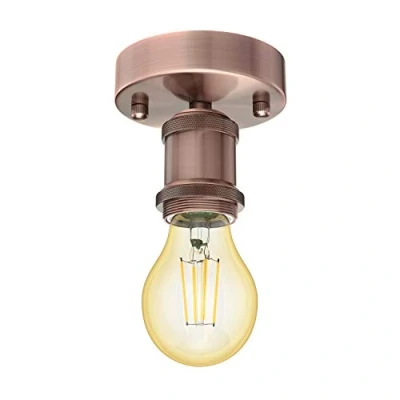 Immagine di ledscom.de Presa di corrente E27 vintage RETRA, bronzo, rotonda, 100mm incl. lampada 471lm oro extra bianco caldo