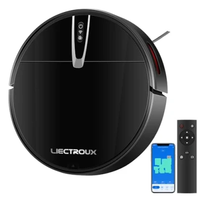 Immagine di LIECTROUX Aspirapolvere Robot Laveur V3S Pro, 4000Pa di aspirazione, comando tramite app, ricarica automatica intelligente, pulizia a secco e bagnato, con memoria