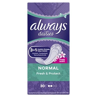 Immagine di Always Normal, Fresh Dailies Assorbenti Igienici, &amp; Protect, 1 Confezione da 30 Tovaglioli
