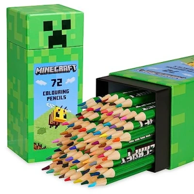 Immagine di MINECRAFT Matite Colorate 72 Colori Per Bambini Scatola con Creeper Pastelli Colorati Gadget Originali Regali Gamer