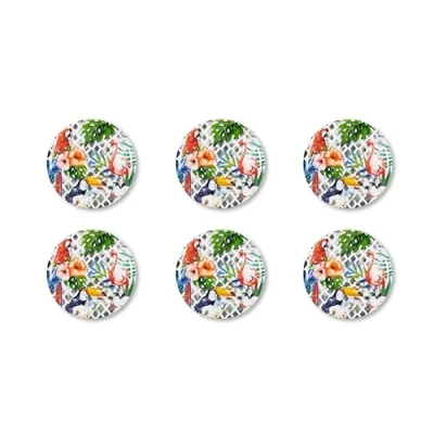 Immagine di Excelsa Tropical Set 6 Piatti Pizza, Porcellana, Diametro 31 cm, Multicolore