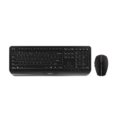 Immagine di CHERRY GENTIX DESKTOP, Set di Tastiera e Mouse Senza Fili, Layout UE (QWERTY), Radio a 2,4 GHz, Palm Rest Integrato, Simmetrico, Nero