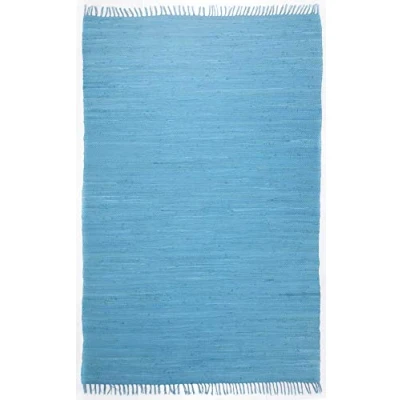 Immagine di THEKO Tappeto Dhurry in 100% cotone a tessitura piatta Happy Cotton Tessuto mano Colore: turchese 70x140 cm