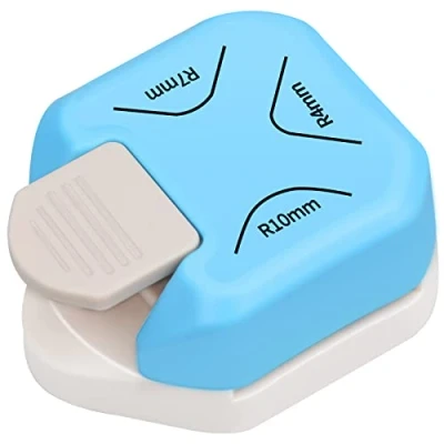 Immagine di iYinJuan punzone angolare 3 in 1, per carta, R 4/7/10 mm, rotondo metallo e plastica, taglio ad angolo rotondo, utensili di progetto fai da te, scrapbook, produzione carte