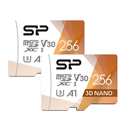 Immagine di Silicon Power 2 Pack 256GB Micro SD Card U3 Nintendo Switch Compatible, SDXC microsdxc High Speed MicroSD Memory with Adapter