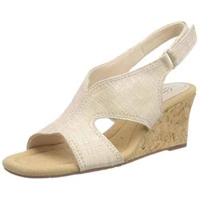 Immagine di Clarks Kyarra Aster, Sandali con Zeppa Donna, Sabbia Metallizzata, 42 EU