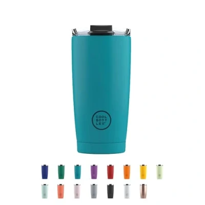 Immagine di Cool Bottles Tumbler Bicchiere Termico in Acciaio Inossidabile 550 ml Vivid Turquoise Tazza da Caffè Coperchio Ermetico Bevande Fredde 10 ore e Calde 5 Finitura Antimacchia