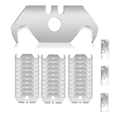 Immagine di 30 Pezzo Lame Trapezoidali, Lama a Uncino, Sostitutive, Safety Cutter Cutter, Gancio Trapezoidali Ultra Affilate Adatte Coltelli da Taglio e di Utilità