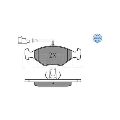 Immagine di MEYLE 025 232 2018/W Kit pastiglie freno ORIGINAL Quality Assale anteriore con contatto segnalazione usura lamierino anticigolío