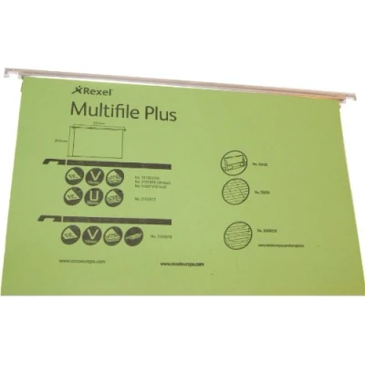 Immagine di Rexel Multifile Plus Confezione da 20 cartelle sospese, 15 mm, colore: verde