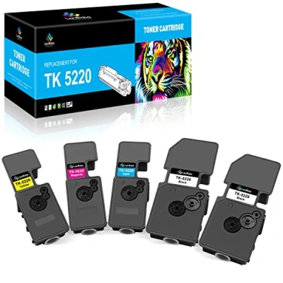 Immagine di LeciRoba TK 5220 per Kyocera 5230 TK5220 Toner Ecosys P5021cdw P5021cdn, M5521cdw M5521cdn stampanti (confezione da 5, 2 Nero 1 Ciano Magenta Giallo)