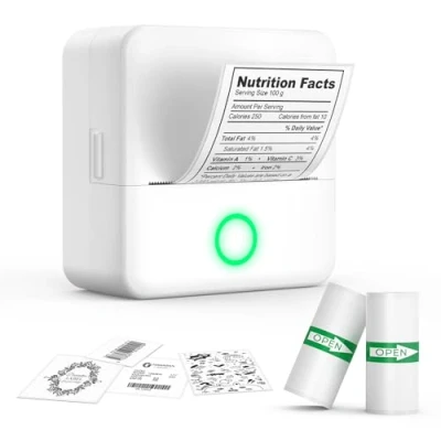 Immagine di ETROBOT Etichettatrice Etichette Adesive Bluetooth, Mini Stampante Portatile per Personalizzate Compatibile con iOS e Android 2 Rotolo di Ufficio Casa