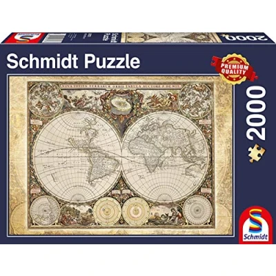 Immagine di Schmidt Mappamondo Storico, Puzzle, 2000 Pezzi, Colore Multicolore, 58178