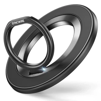 Immagine di SYNCWIRE Supporto ad Anello Magnetico per Cellulare MagSafe, Impugnatura Dito con su Due Lati Compatibile iPhone 15 PRO Max 14 13 12,Android, etc.