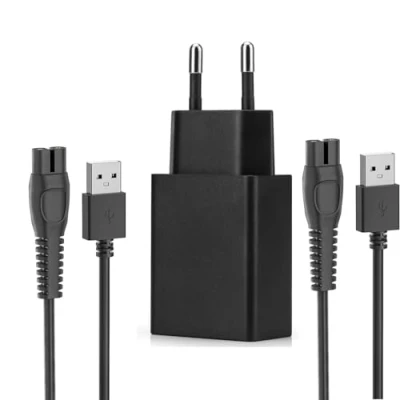 Immagine di Aukru Alimentatore da 5 V con cavo di ricarica per Philips OneBlade 360 Face &amp; Body QP2724 QP2734 QP2824 QP2834 MG5910 MG7910 MG9510