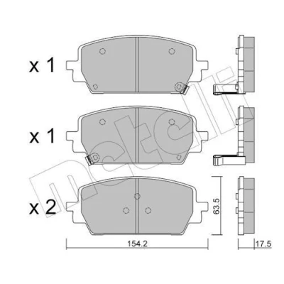 Immagine di METELLI 22 1303 0 Kit pastiglie freno con segnalatore acustico usura