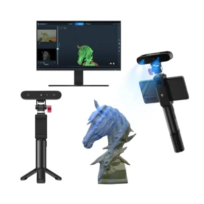 Immagine di Creality CR Scan Ferret 3D Scanner per stampanti 3D, SScan, Ferret, velocità di scansione 30 FPS, precisione 0,1 mm, doppia modalità a colori, compatibile con Android/Win 10/11 Mac OS