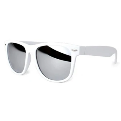 Immagine di PURECITY© Occhiali da sole stile retrò vintage 80&#039;s Geek Nerd uomo donna, 15 # Bianco Specchio Argento, Taglia unica