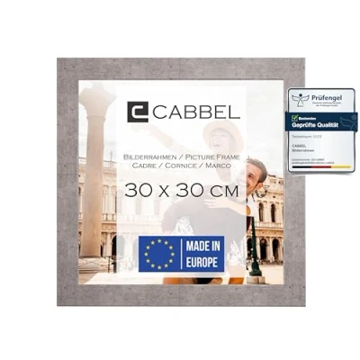 Immagine di CABBEL cornice 30x30 cm, Grigio (Calcestruzzo), robusta in legno MDF, plexiglass infrangibile, da appendere e