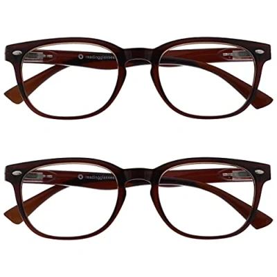 Immagine di Uv Reader Marrone Occhiali Da Lettura Valore 2 Pacco Stile Designer Uomo Donna Uvr2Pk015 +1,00 70 Gr