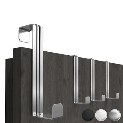 Immagine di 4smile ganci per porta da appendere, set 4 pezzi, colore argento, salvaspazio, tutta la casa, universali appendere Stabile appendiabiti