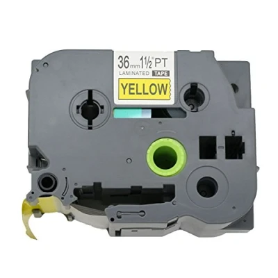 Immagine di BROVACS 1 confezione di nastro adesivo nero su giallo extra forte compatibile per Brother P Touch TZ S661 TZe 36 mm 1/2&quot; OPA1266