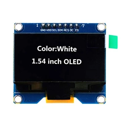 Immagine di DollaTek Modulo Display OLED da 1.54 Pollici 128x64 SPI IIC Interfaccia Scheda Schermo 3.3 5 V UART Carattere Bianco