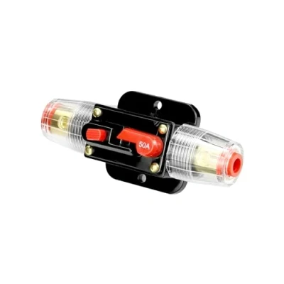 Immagine di QWORK® 1 pezzi 50A interruttore di circuito, portafusibile automatico Ripristina fusibile Inverter per protezione audio dell’auto