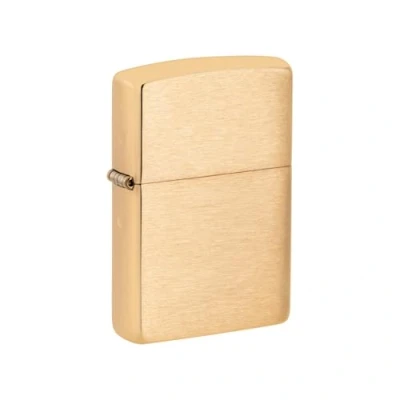 Immagine di Accendino Zippo® Classic Brushed Brass 204B, Antivento Ricaricabile Zippo, Realizzato in Metallo con Caratteristico &quot;click&quot; Color Oro Satinato, Made USA, Ottima Idea Regalo