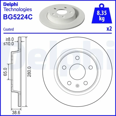Immagine di Discofreno DELPHI BG5224C