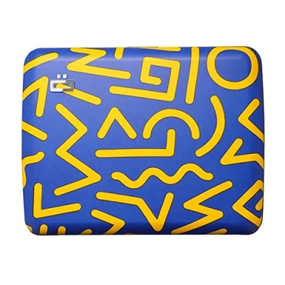 Immagine di Ogon Designs Portafoglio in alluminio V2 Smart Case Large Formato della carta d&#039;identità Protezione RFID Capacità 10 carte e biglietti (ZigZag)