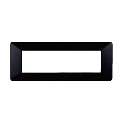 Immagine di Placca Compatibile Con Vimar Plana, Placche In Plastica, 1 Pezzo (7 Posti/Moduli,Nero)