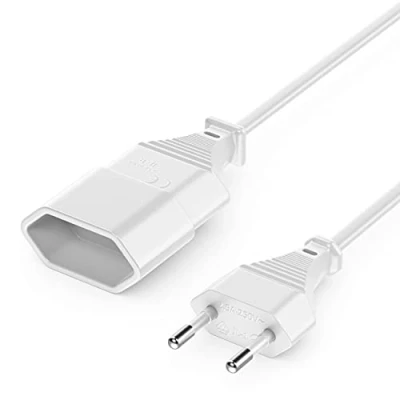 Immagine di deleyCON 1m Cavo Elettrico, Prolunga di Rete, Connettore Presa Euro su Tipo C TV PC Computer Monitor Beamer Elettrodomestici Lampade Bianco