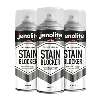 Immagine di JENOLITE Vernice spray antimacchia Bianco 3 x 400 ml sigillante per umidità pareti e soffitti Blocca istantaneamente le macchie una protezione duratura