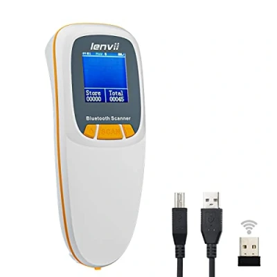 Immagine di LENVII R777 Lettore Codice a Barre Wireless 2.4G/Bluetooth/Usb Cablato 3 in 1, Portatile QR Code Barcode Scanner Funziona con Mac OS/Windows Mobile/iOS/Android Tablet (Bianco)