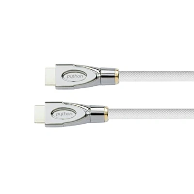 Immagine di Python Serie Premium Active Cavo di collegamento HDMI ad alta velocità con Ethernet, 4K2K/UHD @ 60 Hz, 2.0, scala in rame, 3D, 3 schermature, treccia nylon, colore bianco, 10 m