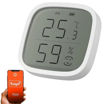 Immagine di termometro e igrometro da interno Extralink Smart Life, sensore di umidità intelligente, ambiente, Zigbee 3.0, Tuya, LCD, misuratore interna, configurazione multidispositivo