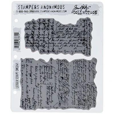 Immagine di Art Andato Stamp Selvaggio Ledger Script Cling Set, Grigio