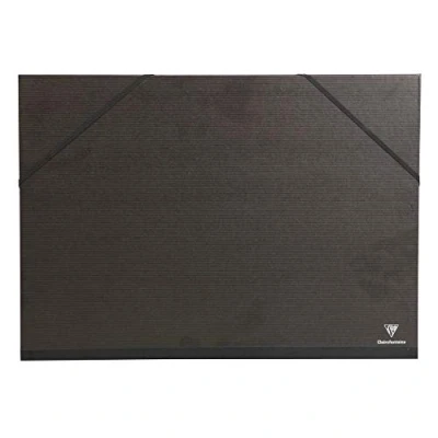 Immagine di Clairefontaine 48615C Cartella portadisegni 3 lembi con chiusura elastico 47x62 cm, nera