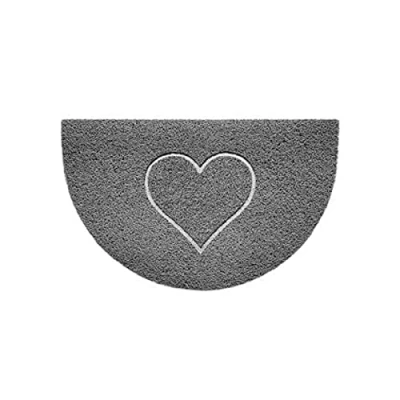 Immagine di Nicoman Zerbino a mezza luna in rilievo, lavabile getto, 70 x 44 cm, colore grigio, forma di cuore, utilizzabile per interni o esterni riparati