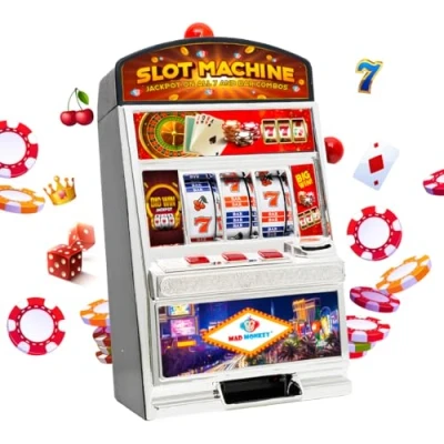 Immagine di Mad Monkey XL Slot Machine with Money Box (Includes Light and Sound), Black