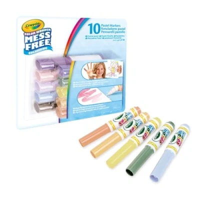 Immagine di CRAYOLA Color Wonder, Set 10 Pennarelli Senza Macchia con Inchiostri Trasparenti, Colori Pastello, Punta Maxi, età 3+, cod. 75 7019