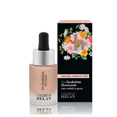 Immagine di Helan, Bio Fondotinta Illuminante, Effetto glowing, texture iperfluida e leggera, adatto a qualsiasi tipo di pelle, colore Medium