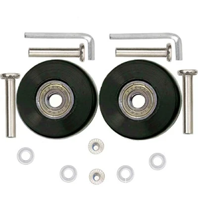 Immagine di ORO 1 Paio Ruote di Ricambio per Valigia Bagagli 64/68/70/75/80/85/87/90mm Rutoe Sostitutive con Cuscinetti 8mm,40mm/35mm Assali Chiave Ingless Set Riparazione (40 * 18mm)