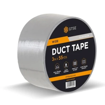 Immagine di GTSE Robusto Nastro americano adesivo telato argento 75 mm x 50 m Impermeabile Per riparare, fissare, legare, rinforzare e sigillare 1 rotolo