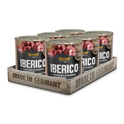 Immagine di Belcando Super Premium lattina [6x800g Maiale iberico con ceci e mirtilli rossi] Cibo umido per cani in Alimento completo di tutte le razze