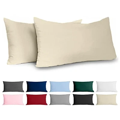 Immagine di Dreamzie Federe 40x80 Cotone Rinforzato (Set da 2) Beige Trama Fitta a 57 Fili/cm² Cuscini cm Cuscino Certificate Oeko Tex