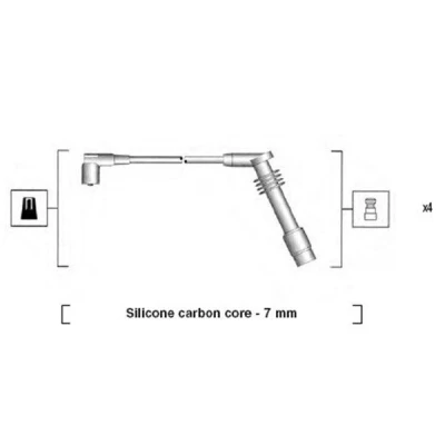 Immagine di MAGNETI MARELLI 941125360686 Kit Cavi Accensione OPEL: Corsa B Hatchback, Astra F CC, Vectra SW