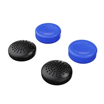 Immagine di Konix Mythics Confezione da 4 proteggi pollice antiscivolo per joystick controller DualSense PS5 Silicone Nero e blu