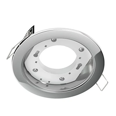 Immagine di ledscom.de Plafoniera da incasso ZOBE, cromo lucido, rotonda, 107mm Ø, 1x GX53 max. 25W, faretto, faretto incasso, cornice di montaggio, cornice, plafoniera, faretti, luci faretti